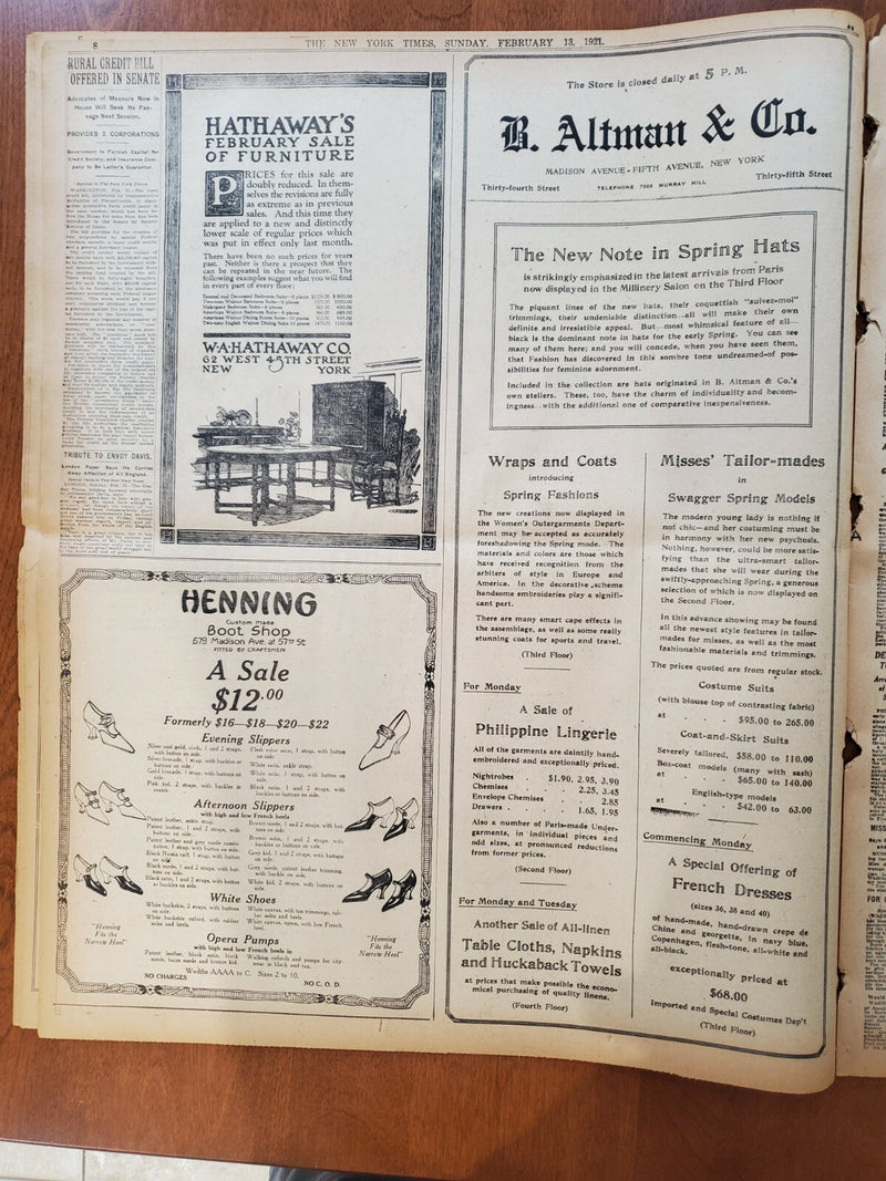1921 FEBRUARY 13 NEW YORK TIMES - SENATOR THREATENS TO IMPEACH LANDIS - NT 8122