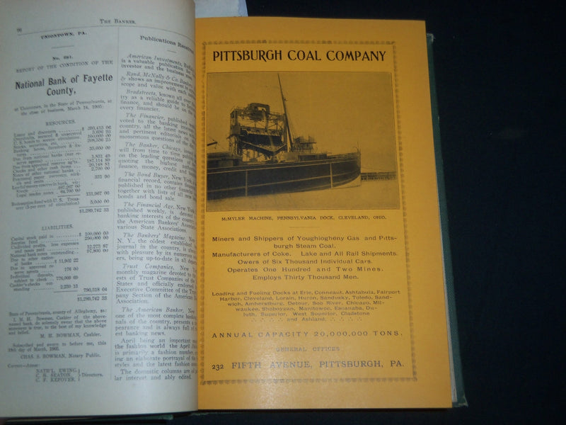 1905-1906 THE BANKER MAGAZINE OF PENNSYLVANIA BI-MONTHLY BOUND VOLUME - KD 5552