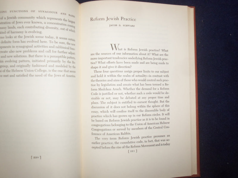 1949 REFORM JUDAISM HARDCOVER BOOK - HEBREW UNION COLLEGE ALUMNI ESSAYS- KD 8941