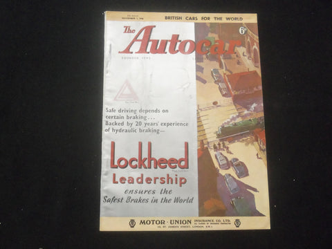 1946 NOVEMBER 1 THE AUTOCAR MAGAZINE-BRITISH CARS FOR THE WORLD -BRITISH- J 7829