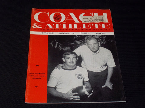 1967 SEPTEMBER COACH & ATHLETE MAGAZINE - PAUL BRYANT DENNIS HOMEN BAMA - E 5784