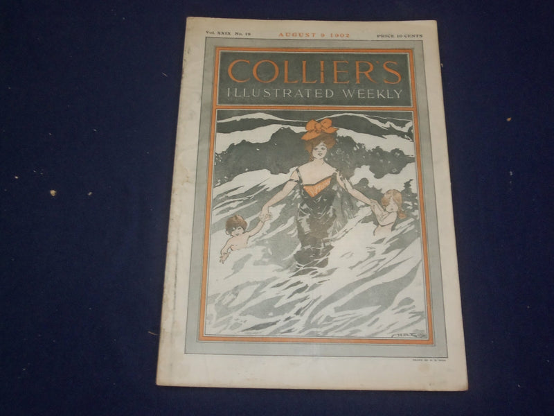 1902 AUGUST 9 COLLIER'S MAGAZINE - NICE ILLUSTRATED COVER - ST 6663