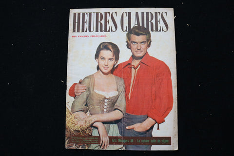 1958 FEB 22 HEURES CLAIRE MAGAZINE - JEAN MARAIS & CATHIA CARO COVER - E 25029