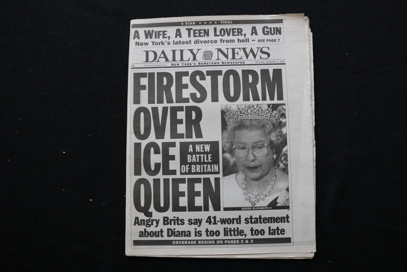 1997 SEP 4 NEW YORK DAILY NEWS NEWSPAPER - FIRESTORM OVER ICE QUEEN - NP 8915