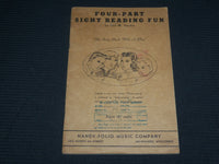 1940 FOUR PART SIGHT READING FUN SOFTCOVER BOOK BY CARL W. VANDRE - J 6987