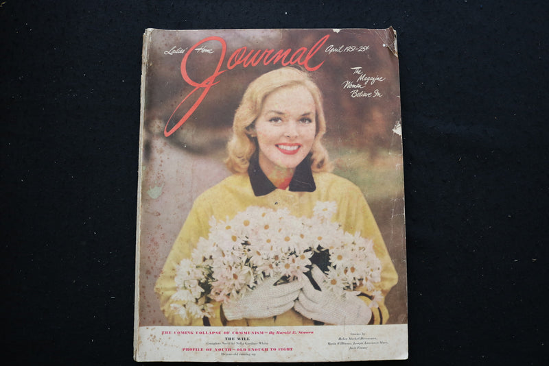 1951 APRIL LADIES' HOME JOURNAL MAGAZINE - WOMAN WITH FLOWERS COVER - E 10321
