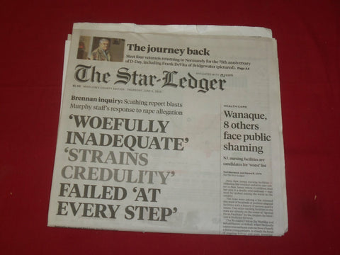 2019 JUNE 6 THE STAR-LEDGER NEWSPAPER - RETURNING TO NORMANDY, 75TH ANNIVERSARY