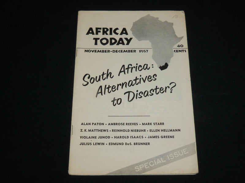 1957 NOVEMBER/DECEMBER AFRICA TODAY MAGAZINE - SPECIAL ISSUE - J 6541