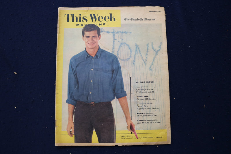 1957 DECEMBER 8 THIS WEEK MAGAZINE - TONY PERKINS COVER - E 23049