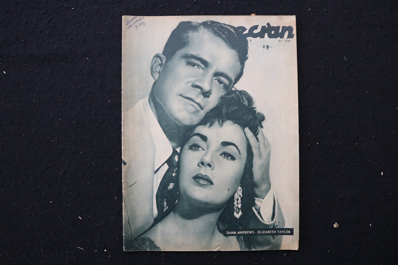 1954 MAY ECRAN MAGAZINE - ELIZABETH TAYLOR & DANA ANDREWS COVER - E 25852