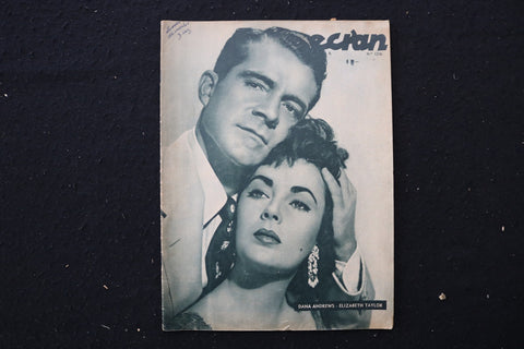 1954 MAY ECRAN MAGAZINE - ELIZABETH TAYLOR & DANA ANDREWS COVER - E 25852