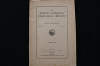 1927 APRIL NORTH CAROLINA HISTORICAL REVIEW QUARTERLY SOFTCOVER BOOK - K 2914