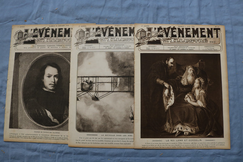 1916-1918 L'EVENEMENT ILLUSTRE MAGAZINE - FRENCH - LOT OF 3 - O 3859