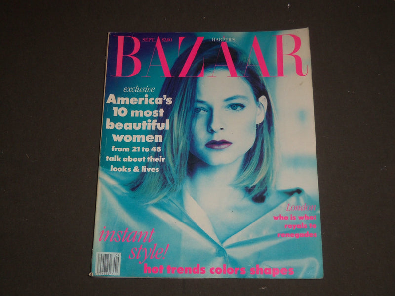 1989 SEPTEMBER HARPER'S BAZAAR MAGAZINE - JODIE FOSTER COVER - SP 4517