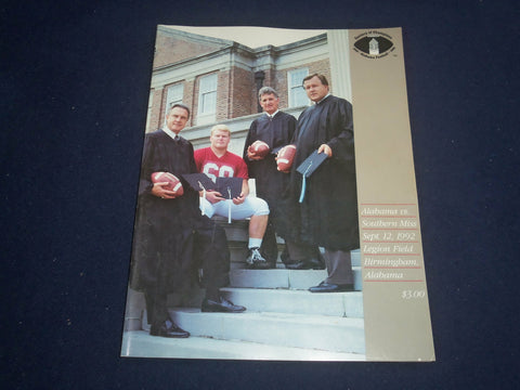 1992 SEP 12 UNIVERSITY OF ALABAMA VS SOUTHERN MISS FOOTBALL PROGRAM - ST 4879O