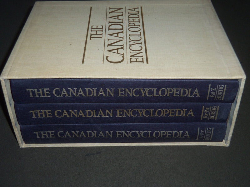 1985 THE CANADIAN ENCYCLOPEDIA BOXED SET OF 3 VOLUMES BY HURTIG - R 112
