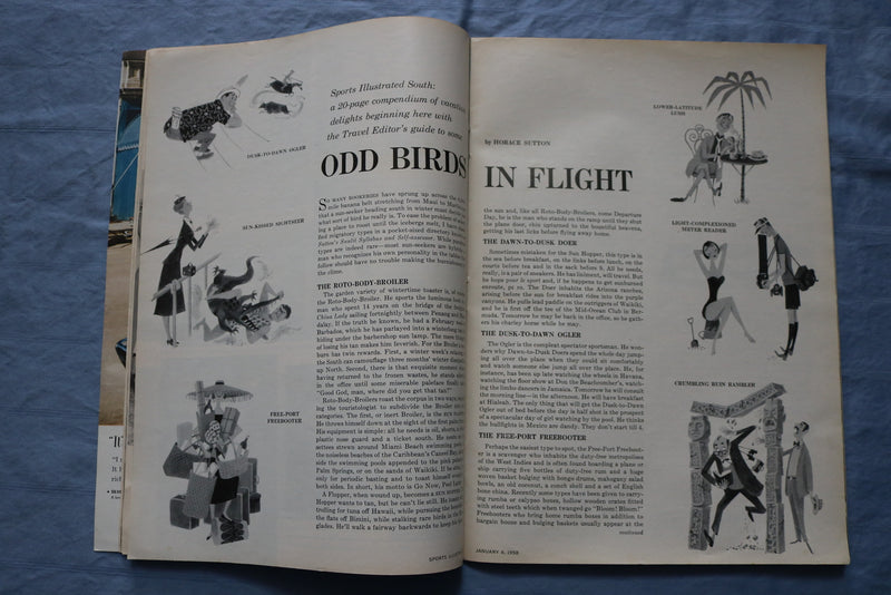 1958 JANUARY 6 SPORTS ILLUSTRATED MAGAZINE - FAMILY FUN IN NASSAU - ST 5505Q