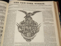 1832-1833 NEW YORK MIRROR AND LADIES GAZETTE BOUND VOLUME - ENGRAVINGS - R 89L