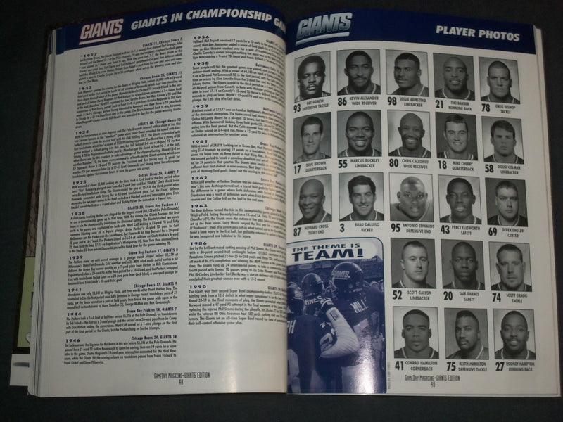 1997 DECEMBER 27 GAMEDAY PROGRAM - NFC WILD CARD GAME- GIANTS VS VIKINGS- B 6468