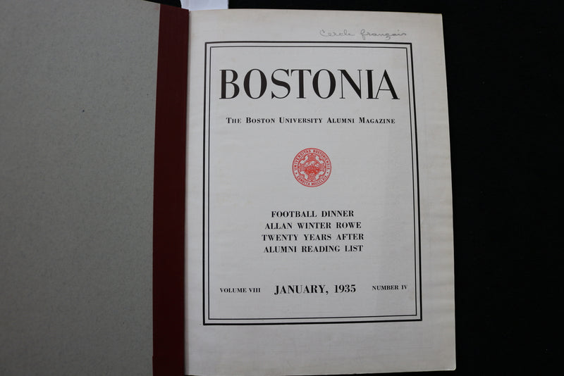 1935 JANUARY BOSTONIA MAGAZINE - BOSTON UNIVERSITY ALUMNI - K 2244
