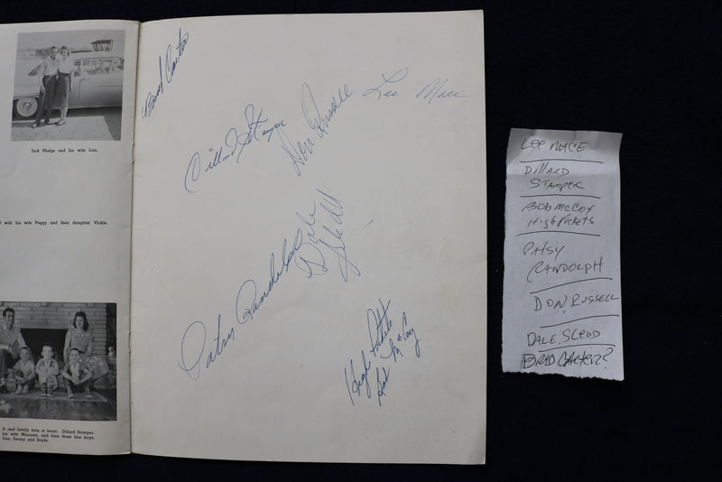 1962 LEE MACE OZARK OPRY PROGRAM - SIGNED - 7 AUTOGRAPHS - K 1734
