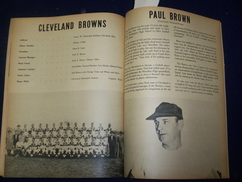 1955 PROFESSIONAL FOOTBALL OFFICAL 1955 YEAR BOOK OF THE NFL- 35TH ANNIV- B 6525