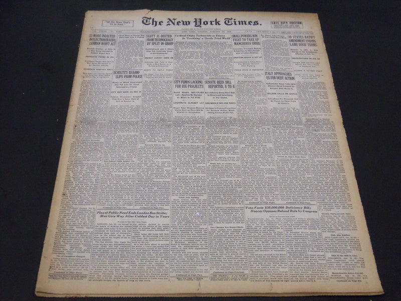 1933 JANUARY 24 NEW YORK TIMES - SCHULTZ'S $18,600 SHIPS FROM POLICE - NT 5198