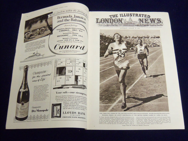 1954 AUGUST 14 ILLUSTRATED LONDON NEWS MAGAZINE - ROGER BANNISTER - E 8118