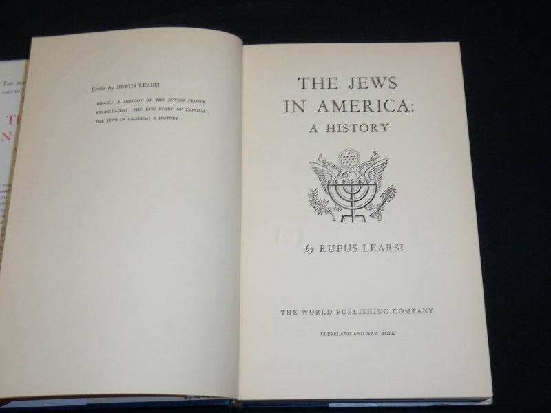 1954 THE JEWS IN AMERICA A HISTORY HARDCOVER BOOK BY RUFUS LEARSI - KD 2762U