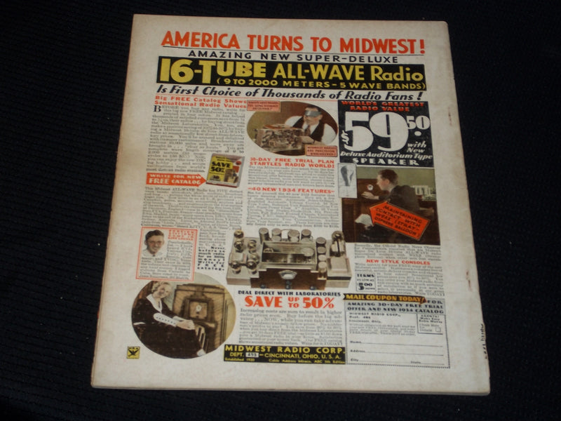 1934 APRIL RADIO-CRAFT MAGAZINE VERY NICE COVERS & ADS - E 377
