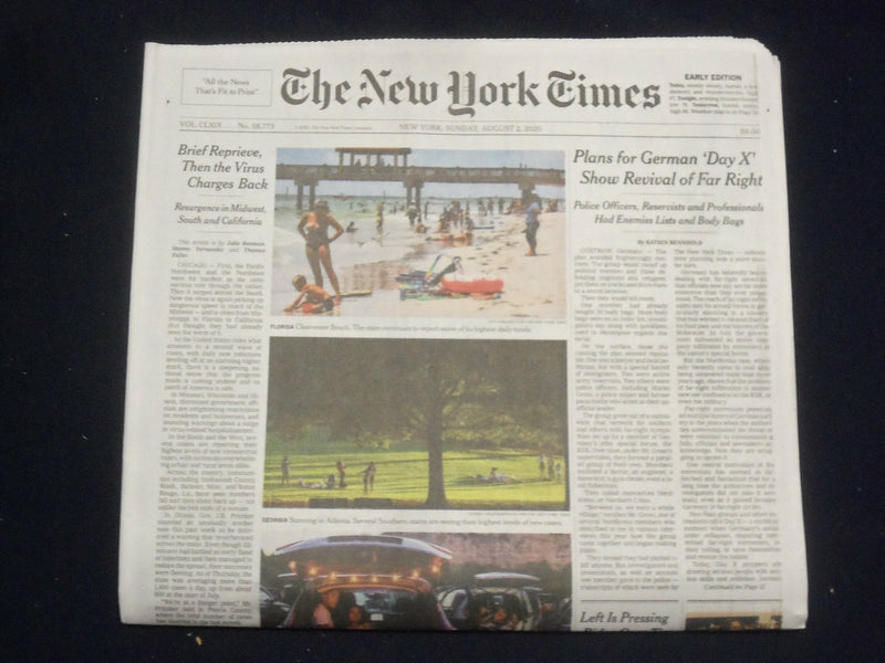 2020 AUGUST 2 NEW YORK TIMES - BRIEF REPRIEVE, THEN THE VIRUS CHARGES BACK