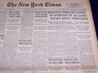 1938 MARCH 26 NEW YORK TIMES - ROOSEVELT HOLDS OUT HAVEN TO OPPRESSED - NT 2407