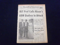1969 MAR 25 BOSTON RECORD AMERICAN NEWSPAPER-NIXON ABM USELESS IN ATTACK-NP 6340