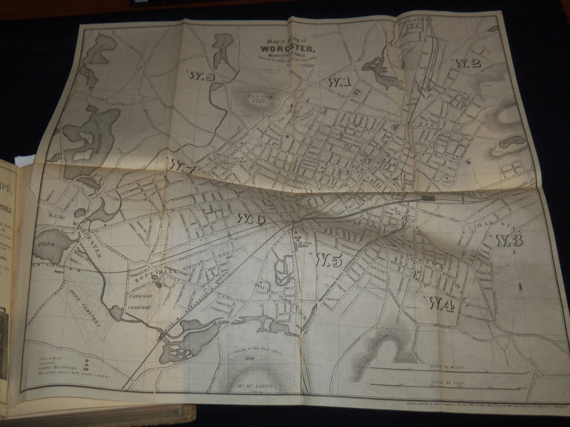 1883 WORCESTER DIRECTORY OF CITIZENS & BUSINESS NO. 40 - FOLD-OUT MAP - KD 4502K