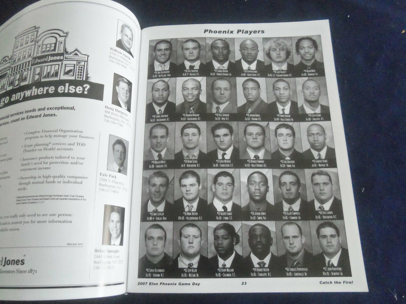 2007 SEP 29 FOOTBALL PROGRAM - ELON UNIV VS APPALACHIAN STATE UNIV - SP 1215P