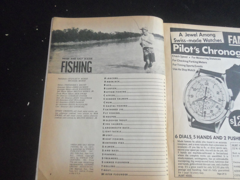 1971 FRESH AND SALT WTER FISHING MAGAZINE - TROLLING, TO LOCATE FISH - B 5529C