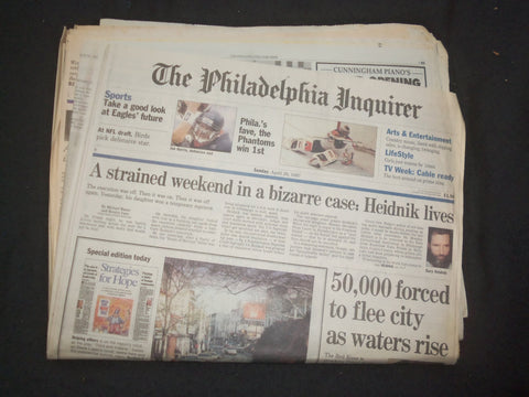1997 APRIL 20 PHILADELPHIA INQUIRER - 50,000 FLEE CITY AS WATERS RISE - NP 7435