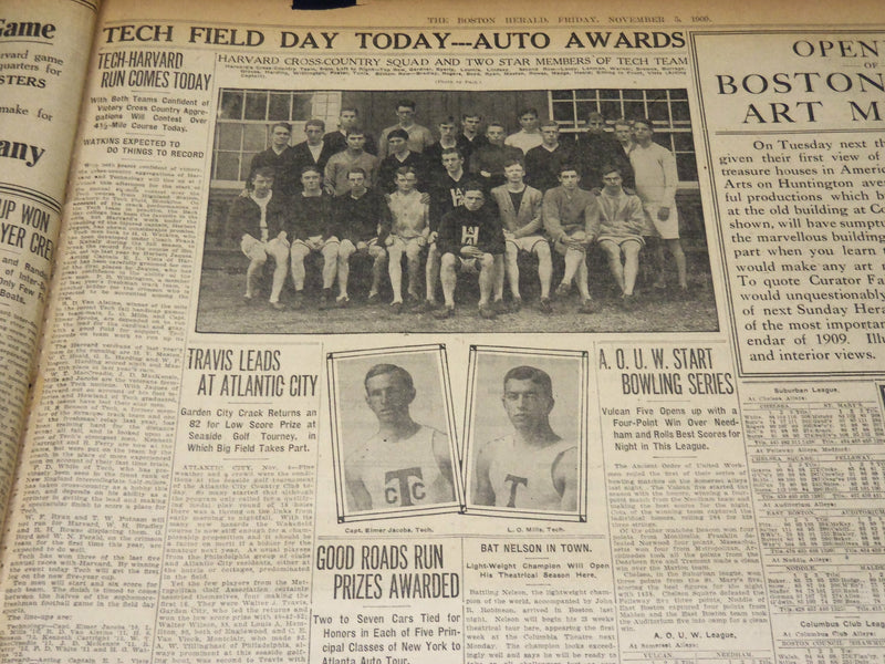1909 NOVEMBER 5 THE BOSTON HERALD - FITZGERALD WITH 9000 LEADS RACE - BH 392