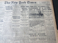 1925 SEPTEMBER 27 NEW YORK TIMES - DIVER FINDS TORN HULL OF SUNKEN S-51- NT 7200