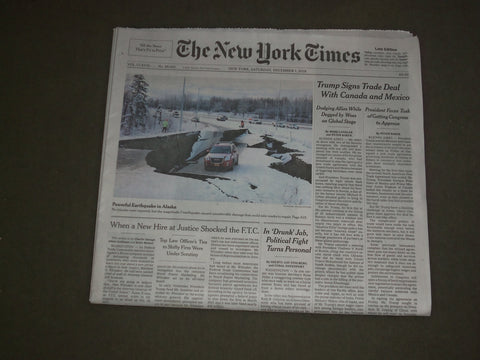 2018 DECEMBER 1 NEW YORK TIMES - TRUMP SIGNS TRADE DEAL WITH CANADA AND MEXICO