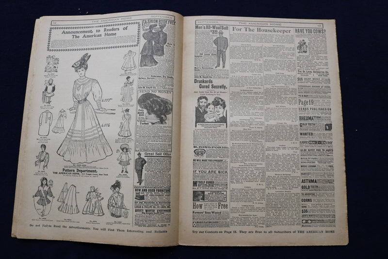 1905 SEPTEMBER THE AMERICAN HOME NEWSPAPER - NICE ILLUSTRATED COVER - NP 8680