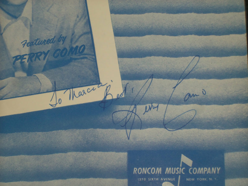 PERRY COMO TO KNOW YOU AUTOGRAPHED SHEET MUSIC - LOT OF 2 - AM 81