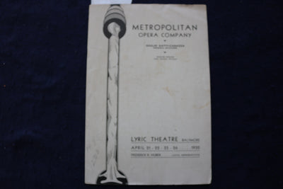 1930 APRIL AIDA -METROPOLITAN OPERA CO. PROGRAM - PONSELLE-PINZA-TIBBETT- K 1698