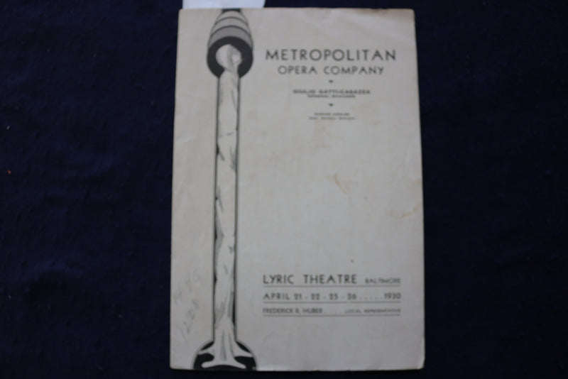1930 APRIL AIDA -METROPOLITAN OPERA CO. PROGRAM - PONSELLE-PINZA-TIBBETT- K 1698