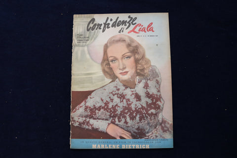 1949 JAN 30 CONFIDENZE DI LIALA MAGAZINE-MARLENE DIETRICH COVER ITALIAN -E 23803