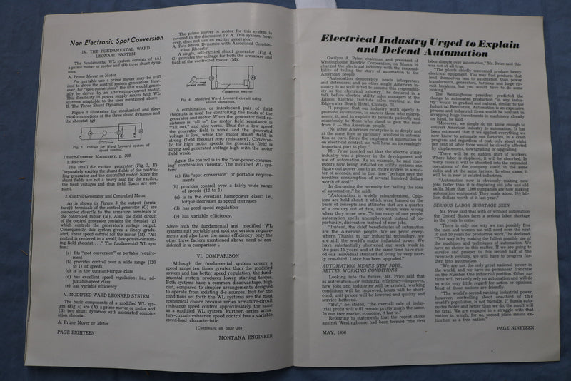 1956 MAY MONTANA ENGINEER MAGAZINE - MONTANA STATE COLLEGE - K 332