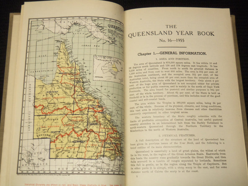 1950-1959 QUEENSLAND YEAR BOOK LOT OF 10 - GOV. STATISTICIAN BRISBANE - KD 1C