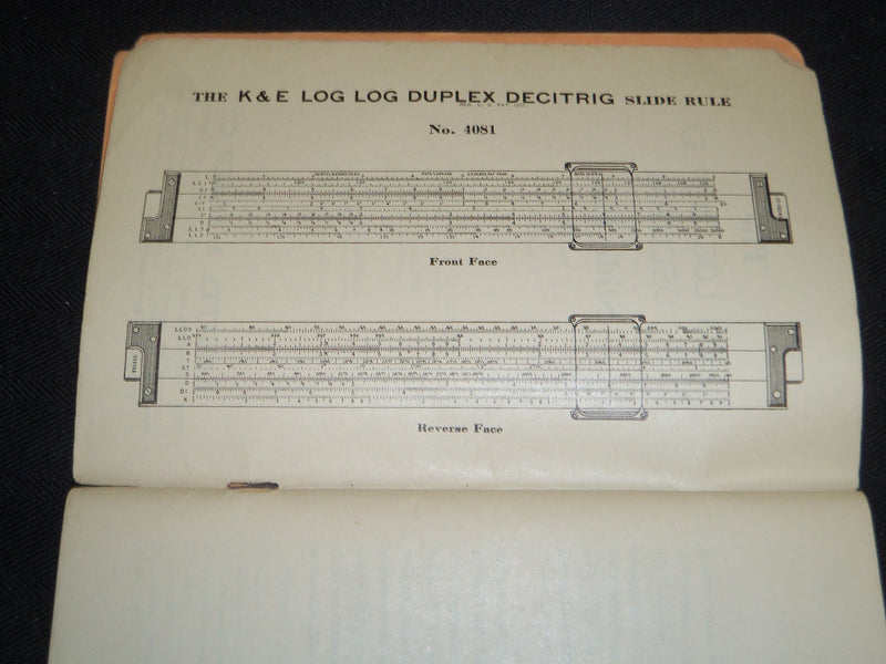 1939 THE LOG LOG DUPLEX DECITRIG MANUAL SLIDE RULE NO. 4081 - LYMAN - J 5305