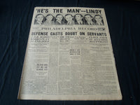 1935 JANUARY 5 PHILADELPHIA RECORD NEWSPAPER - HE'S THE MAN LINDY - NT 7252