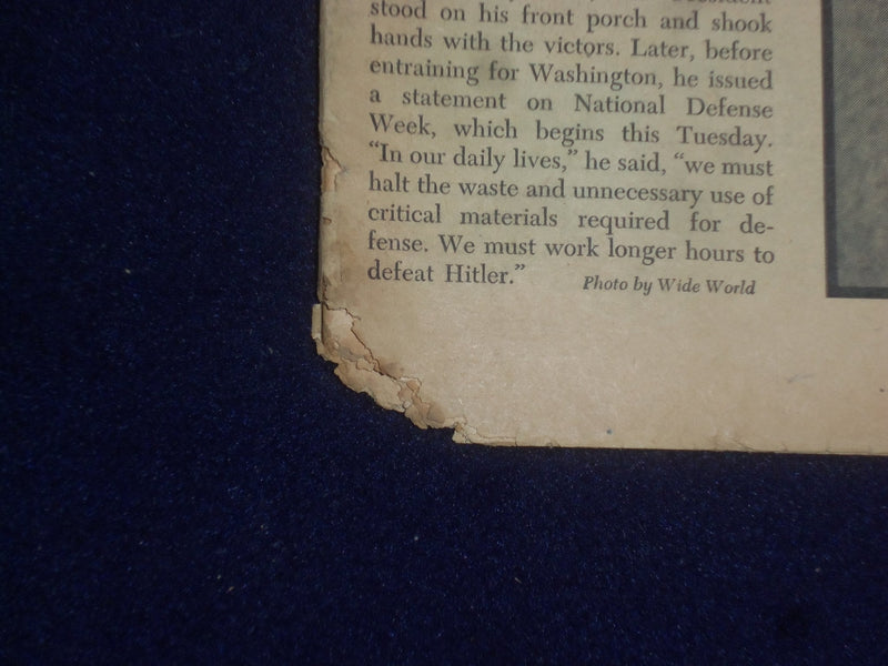 1941 NOV 9 PM'S WEEKLY NEWSPAPER - PRESIDENT FRANKLIN ROOSEVELT COVER - NP 7286